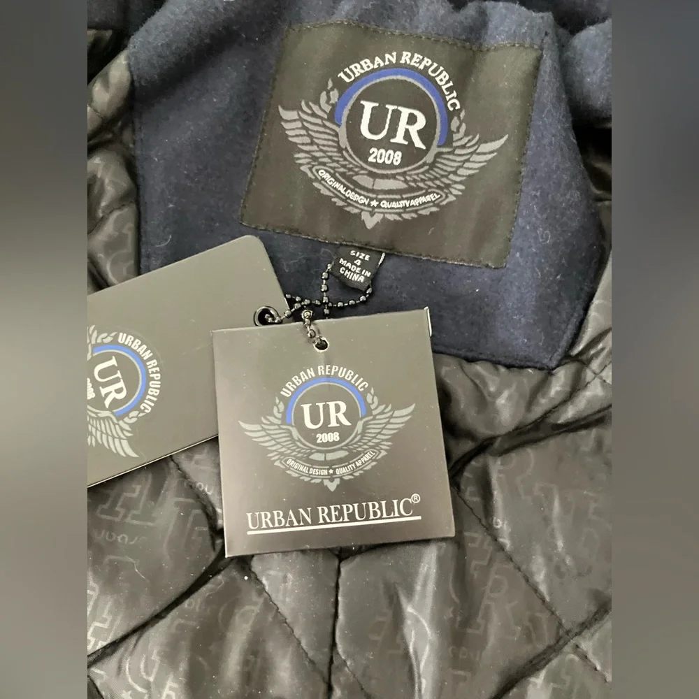 NWT Urban Republic Kids Navy Peacoat Nautical Classic Size 4